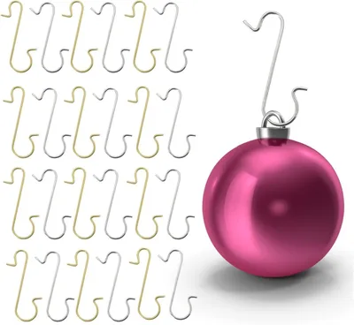 Produktbild von Happymas Haken für den Weihnachtsbaum - Set mit 100 Stück - Weihnachtsbaumhaken in Gold und Silber