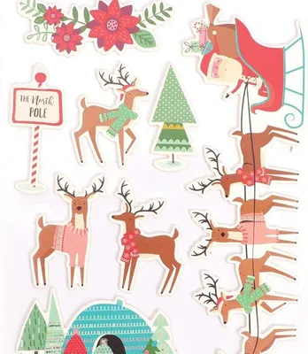 Image de 8 autocollants sur le thème de Noël