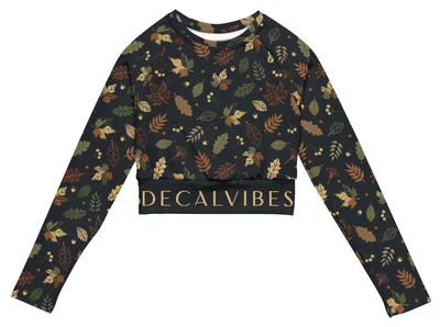 Produktbild von DECALVIBES Crop Top mit langen Ärmeln Ultimate Autumn Leaves - L
