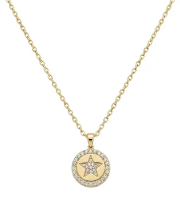 Produktbild von 375 Echtgold Halskette mit Stern Anhänger und Zirkonia Damen