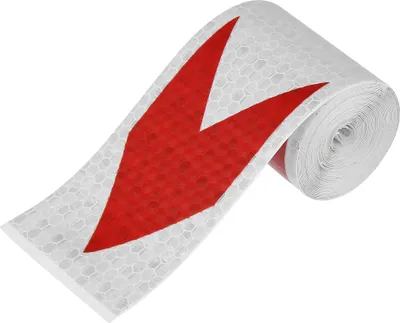 Produktbild von 1Stk.Reflektierend Sicherheitsband PVC Selbstklebend Markierungszeichen Rot Weiß 300 x 5 cm