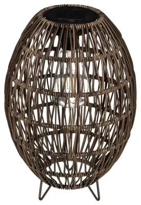 Obrázok produktu pre Solárny lampáš, pletený, Ø 21 cm, hnedý