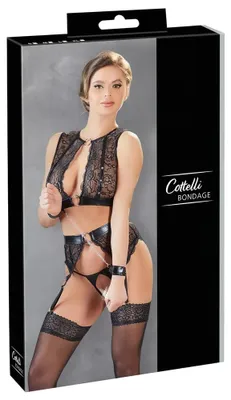 Productafbeelding van Set lingerie met kantdetails, geschikt voor bondage