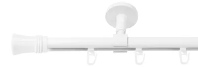 Produktbild von SN Deco Gardinenstange Innenlauf Lyon, 19 mm, 1-läufig, Stahl, Komplett-Set mit Ringen, Profildeckentrager, 180 cm, weiß