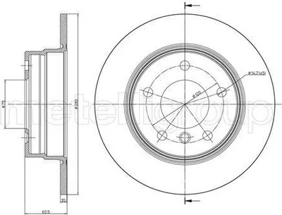 Produktbild von 2x METELLI Bremsscheibe 23-0817C für BMW 1 Schrägheck (E87) 1 Schrägheck (E81)