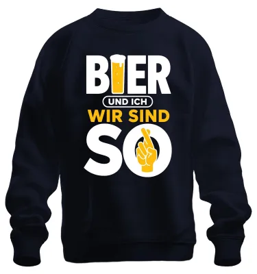 Productafbeelding van Bier en ik, we zijn zo leuk. Drinken, feest, alcohol. Trui, marineblauw, maat 3XL