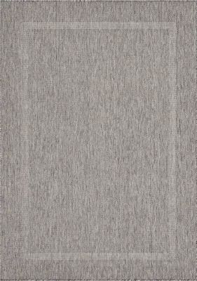 Produktbild von Teppium In- & Outdoor Teppich - Wetterfestes Flachgewebe in Sisal-Optik mit Bordüre, Küchenteppich, Terrasse, Wohnzimmer Grösse: 80x250 cm