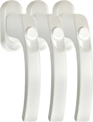 Produktbild von Fenstergriff Sets FG 6 Weiss mit Druckknopf 3 Stück Fensterbeschlag Fenstergriffe
