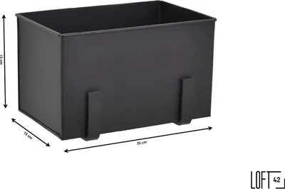 Image de LOFT42 Flora - Petit pot de fleurs mural - Métal - Noir - 25 x 15 x 15