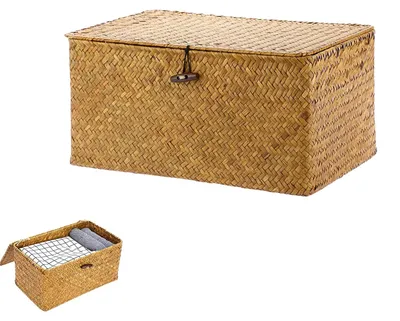Produktbild von Omgoods – Geflochtener Rattan-Korb mit Deckel zur Aufbewahrung