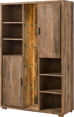 Image de MASSIVMOEBEL24 | Armoire 118x40 Acacia laqué Bois naturel BARK #101