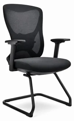 Immagine prodotto di Sedia da ufficio ergonomica con schienale in rete e base a slitte, nera