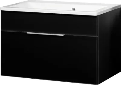 Produktbild von Fackelmann KARA Badmöbel Set 2-teilig 80cm, Anthrazit, Gussmarmor, 1 Schublade