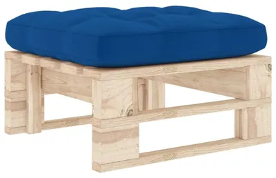 Image de Pouf en bois pour l'extérieur, avec coussin
