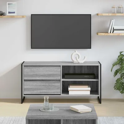 Obrázek produktu pro Maison Exclusive – Televizní skříňky, rozměry 100 x 36 x 49,5 cm, materiál: šedá dřevotříska Sonoma