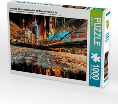 Produktbild von CALVENDO Puzzle Hamburg, Stadtpanorama bei der Niederbaumbrücke | 1000 Teile Lege-Größe 64x48cm Foto-Puzzle für glückliche Stunden