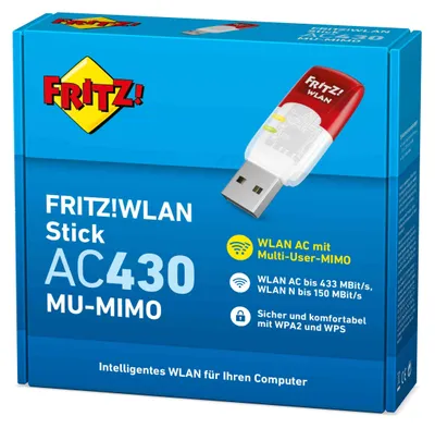 Immagine prodotto di AVM FRITZ!WLAN USB Stick AC 430 MU-MIMO - Flexibles High Speed in kabellosen Netzen (20002766)
