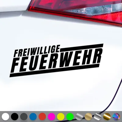 Produktbild von PantherPixel Freiwillige Feuerwehr Aufkleber Schriftzug Neon Sticker Auto Geschenkidee Farbe Schwarz
