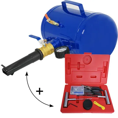 Produktbild von Reifenfüller Reifen-Booster inkl. Reifen-Reparatur-Set Rot Luftkanone 20 L