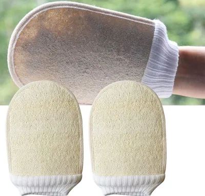 Produktbild von LATRAT 2 Stück Peeling Luffa Handschuhe Spa Körper Peeling Handschuhe Tote Haut Entferner Sauna Handschuh für Männer und Frauen