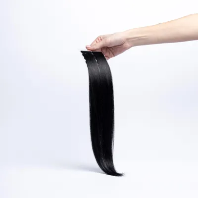 Produktbild von chaarmant Tape In Extensions Invisible Echthaar 40 cm 25 g – Haarverlängerung #1 Schwarz
