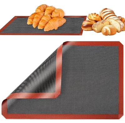 Produktbild von Mikroperforierte Silikon-Backmatte, perforierte Pastamatte, Silikon-Backblech, 40 x 30 cm