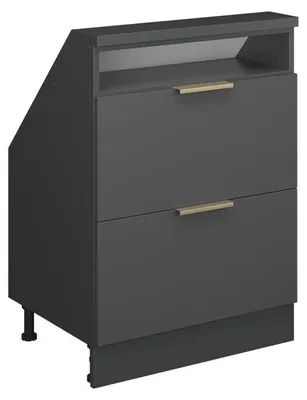 Image de Meuble de rangement sous pente Vicco Rion Anthracite-or 60x81.6cm avec 2 tiroirs, Model 59722
