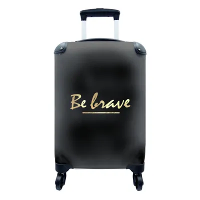 Produktbild von MuchoWow® Koffer Handgepäck Trolley Rollkoffer Kleine Reisekoffer mit 4 Rollen - Zitate - Gold - Schwarz - Cabin Size < 55x40x23 cm & 55x40x20 cm - Fotokoffer - Kabinenkoffer - Boardgepäck - Reise-Box - Reisekoffer - Reisegepäck - Koffer mit Bild - Trolley für Kinder
