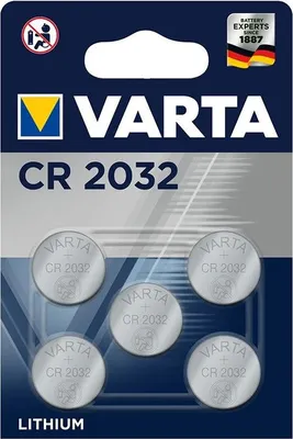 Zdjęcie produktu dla Bateria pastylkowa Varta Lithium CR2032 3V 5 sztuk w blistrze