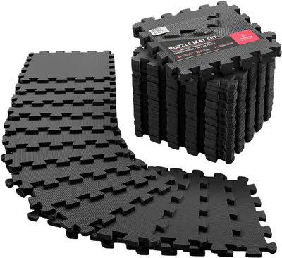 Produktbild von Puzzle-Fitnessmatte 18 Stück Anti-Rutsch EVA Schwarz