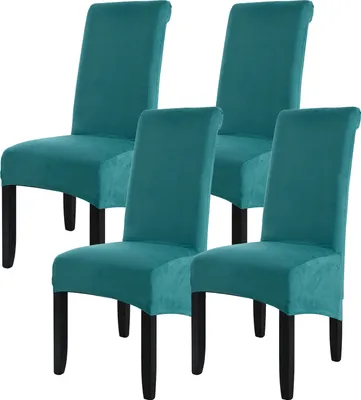 Obrázek produktu pro Jídelna Stretch židle kryty XL Elastické vysoké zadní židle kryty pro banket restaurace Decoratio（4 kusy, tmavě modrá）