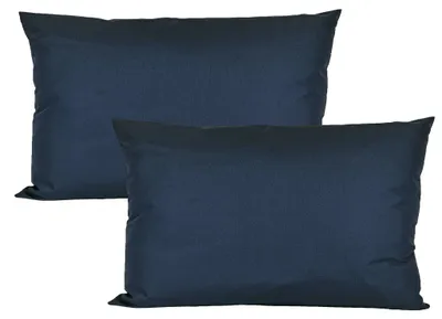Produktbild von JACK 2er Set 40x60cm Outdoor Kissenhülle Kissenbezug Wasserfest Sitzkissen Lounge Kissen Garten Stuhl Lotus Effekt, Farbe:Marine