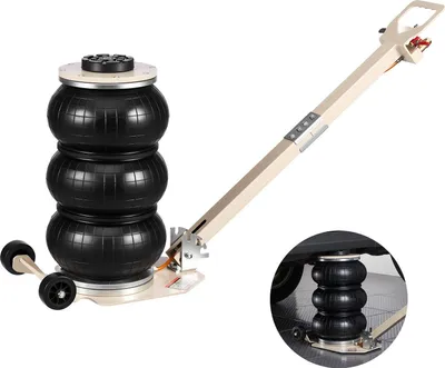 Immagine prodotto di Martinetto pneumatico - Martinetto ad aria compressa 3 t - Altezza di sollevamento 140-450 mm - Sollevamento rapido - Impugnatura regolabile - 6 tubi in acciaio - Per autovetture, SUV, pick-up