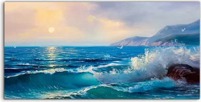 Produktbild von Coloray Canvas 100x50  Wandbild Leinwand Bilder Seelandschaft Malerei Meereswelle
