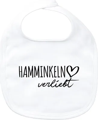 Produktbild von Huuraa Baby Lätzchen Hamminkeln verliebt White Klettverschluss  Baumwolle Latz Geschenkidee