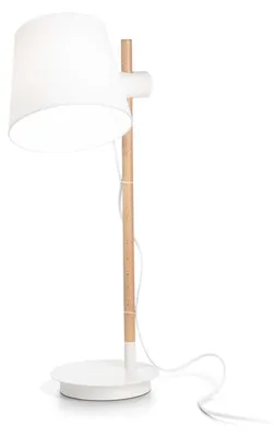 Produktbild von Schreibtischlampen-Büro Industrie-Minimal Axel Wood Weiß 1 Licht E27