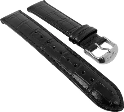 Produktbild von Timex Classic┃Uhrenarmband Leder schwarz in Kroko-Optik 20mm T2P450