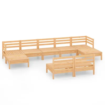 Produktbild von vidaXL 9-tlg. Garten-Lounge-Set Massivholz Kiefer
