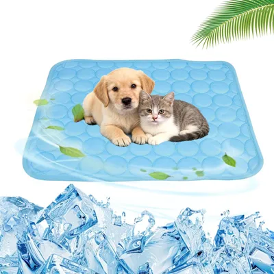 Kühlmatte für Hunde, blau, M (62 x 50 cm), kühlende Hundedecke