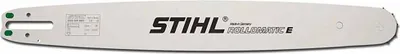 A STIHL chainsaw guide bar on a white background.