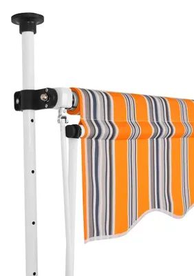 Produktbild von vidaXL Einziehbare Markise Handbetrieben 400 cm Gelb/Blau Gestreift
