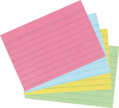 Produktbild von Herlitz Karteikarte  A6 liniert gr/gl/ro/bl    200er Packu