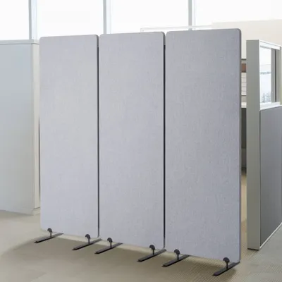 Obrázok produktu pre Deliaca stena do miestnosti 184 cm - 3 panely - zástena na ochranu súkromia v kancelárii - svetlosivá - skladacia zástena pre viac súkromia