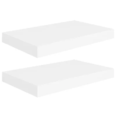 Image de Étagères murales flottantes 2 pcs blanc 40x23x3,8 cm MDF