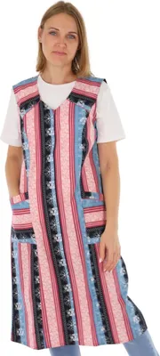 Produktbild von Reißverschluss Kittel RV Hauskleid Baumwolle Schürze Kochschürze, Farbe:lila, Größe:56
