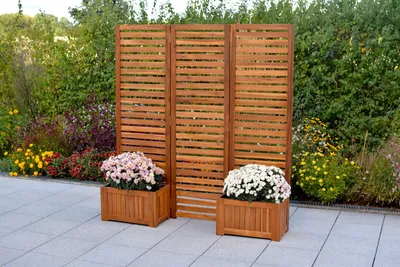 Produktbild von Merxx Sichtschutz mit Blumenkasten - Akazienholz