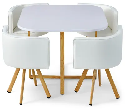 Image de MENZZO Table et chaises scandinaves Oslo Blanc