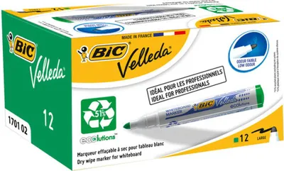 Image de BIC Whiteboard Velleda ECOlutions 1701 marqueur 12 pièce(s) Vert