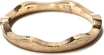 Produktbild von Silberring 925 Bandring rotvergoldet matt gewellt asymmetrisch Vorsteckring #58