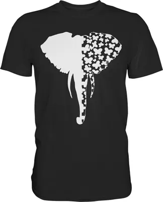 Produktbild von Elefant Schmetterling T-Shirt – Black / M